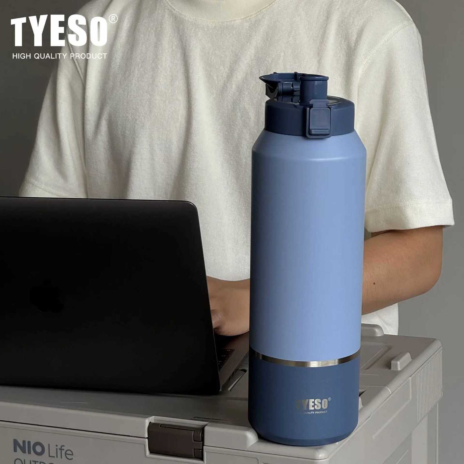 TYESO stainless steel portable sports kettle 2000ml large capacity insulated cup Outdoor portable direct drinking cup C251114