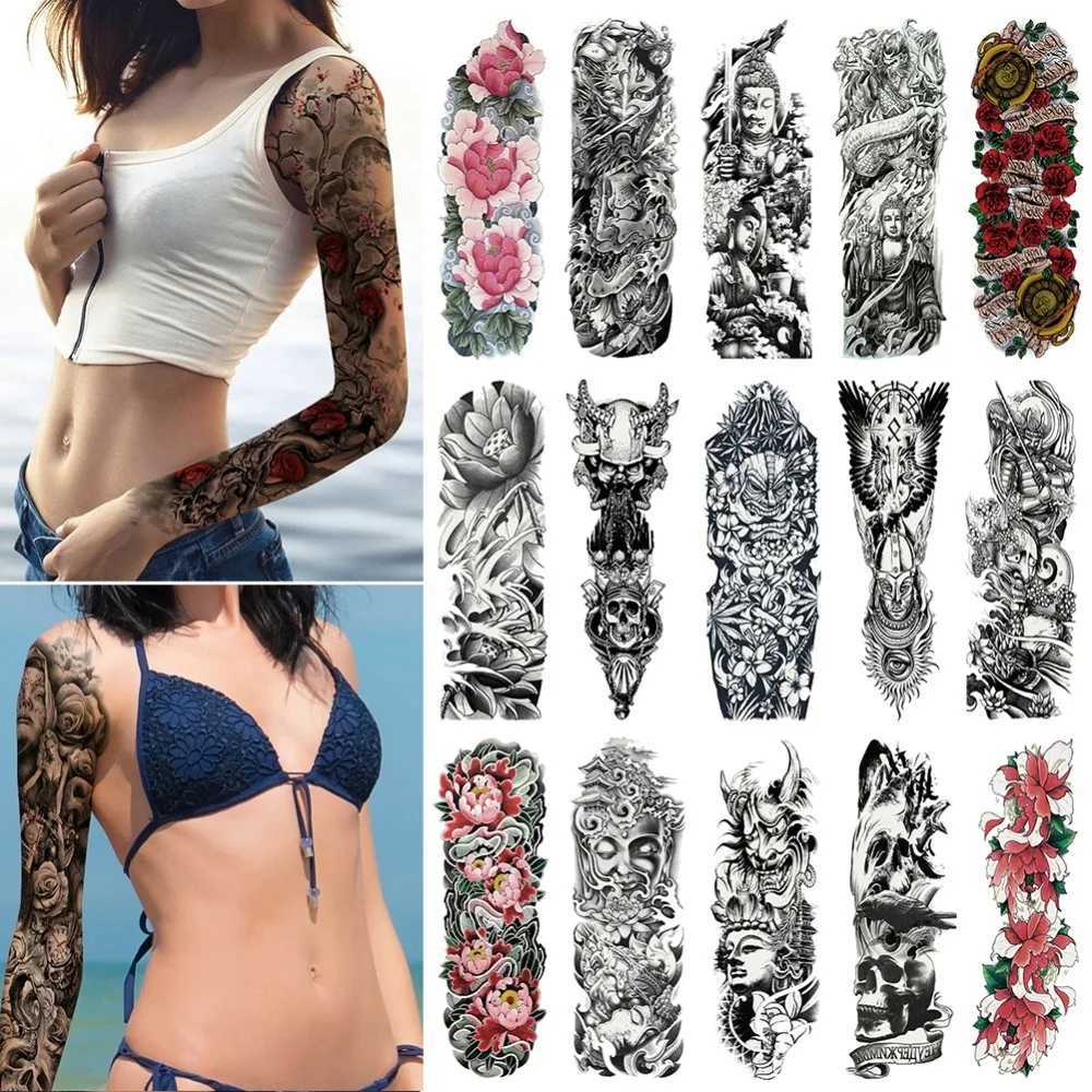 25 Design Waterproof Temporary Tattoo Stickers Full Arm Large Size Arm Tattoo Flash Fake Tattoo Sleeve Suitable for Women and Females #288345XJ25414