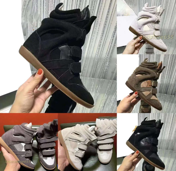 deisgner Brand Hot Sale-Black Genuine Leather winter boots Bekett Leather-Trimmed Suede Wedge Sneakers Fashion Show New Shoes top dhbest A