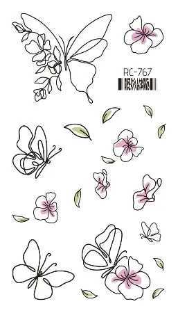 Dark Butterfly Sexy Waterproof Temporary Tattoo Sticker Indian Female Back and Waist Flash Tattoo Girl Body Art Fake Tattoo RealXJ25414