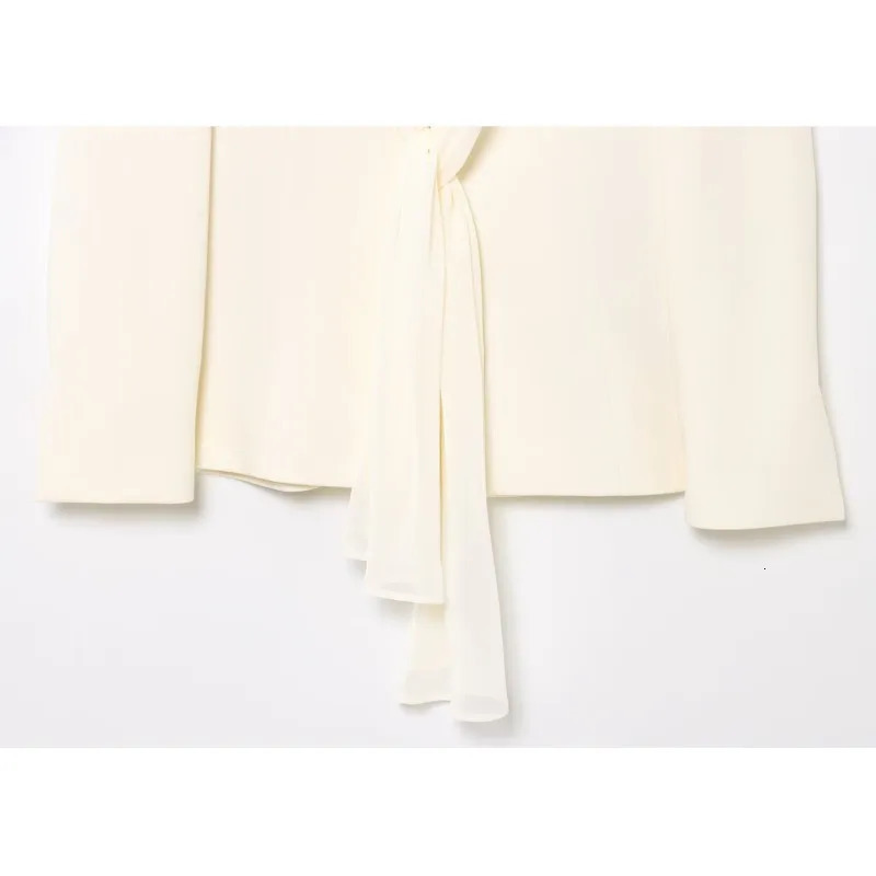 HipTeam Womens Scarf Collar Jacket Vneck Comparative Fabric Coat Long Sleeve with Shoulder Pads Casual 250414Z