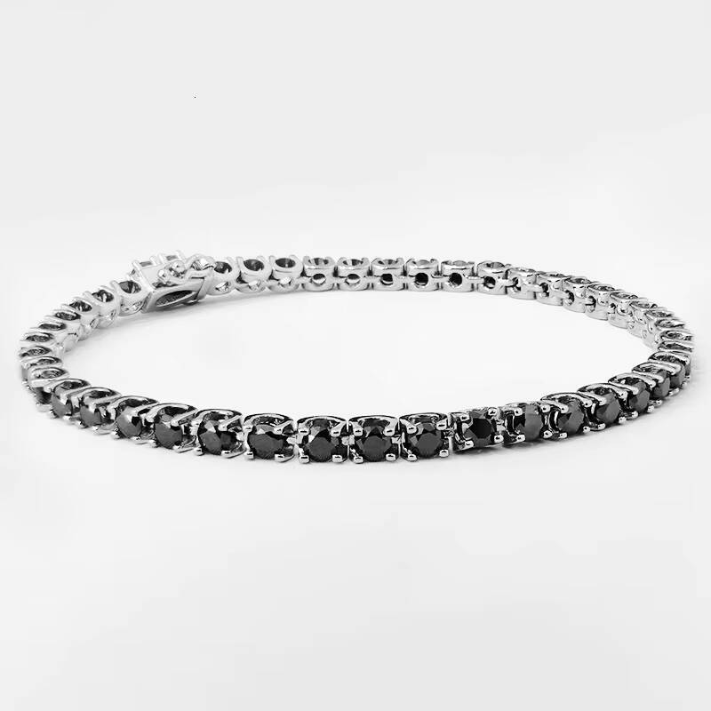 Popular Style Silver 925 Jewelry Tennis Bracelet Moissanite Black Diamond for Party