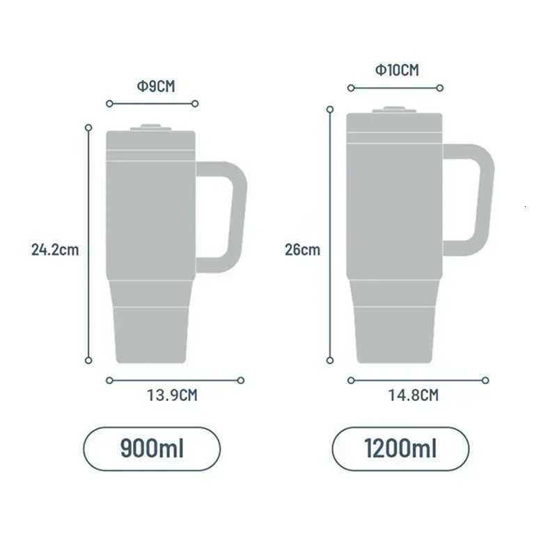 304 Stainless Steel Insulated Cup Large Capacity Coffee Cups Water Bottle with Handle Sport Travel Hiking Portable Drinkware C251114