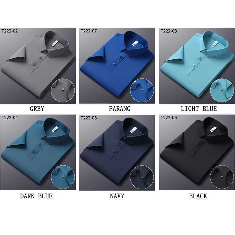 Brown Brand Business Casual Polo Shirt for Men 2025 Summer Solid Color Short Sleeve Mens Polo Fashion Collar Mens T-shirt Top W250414