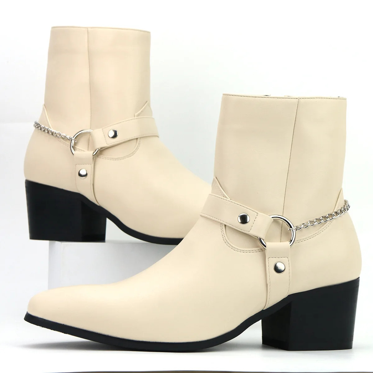 Mens Boots Fashion Chelsea Boots High Quality Men Cowboy Boots Black Brown Zip Wedding Office Dress Shoes 251114