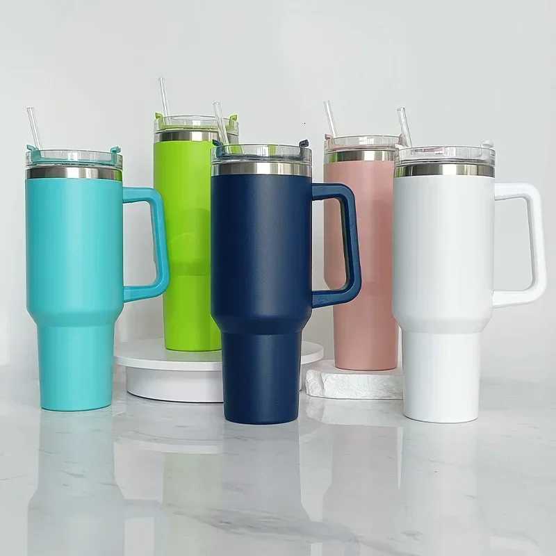 40oz Mug Tumbler With Handle Insulated Tumbler With Lids Straw Stainless Steel Coffee Tumbler Termos Cup for Travel Thermal Mug C251114