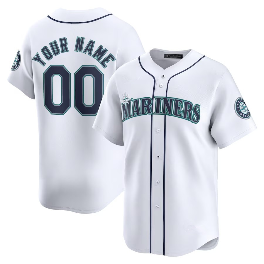 Custom Mariners Baseball Jersey Ken Griffey Jr. Julio Rodriguez JP Crawford Mitch Haniger Cal Raleigh Luke Raley Randy Arozarena Andres Munoz Ichiro S