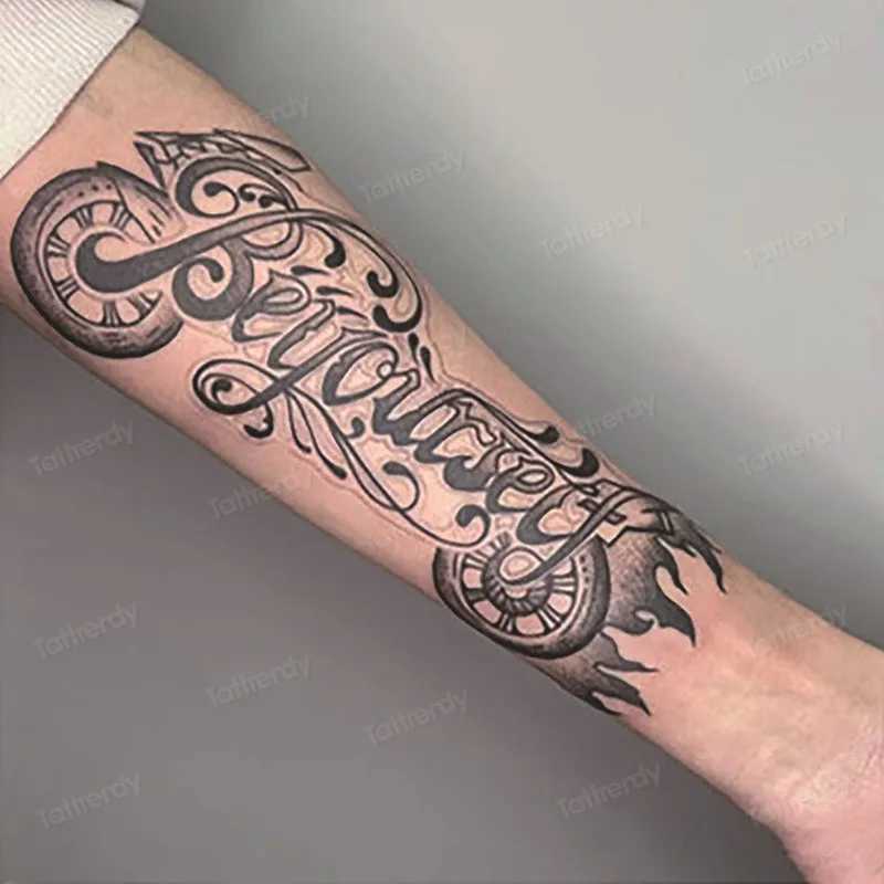 Herbal Juice Ink Long lasting Tattoo Stickers Cuff Sleeve Arm Temporary Tattoo Waterproof Semi permanent Body Art AdultXJ25414