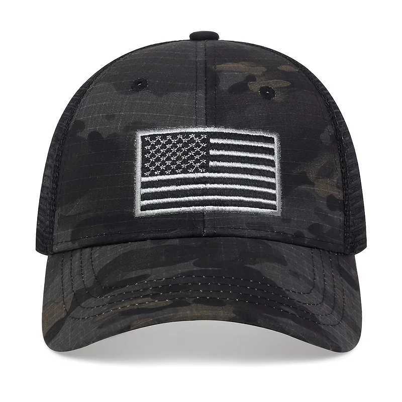 Womens American Flag Baseball Hat Cotton Buckle Hat Outdoor Sun Dad Hat Neutral Truck Hat Adjustable Hip Hop Hat W250414