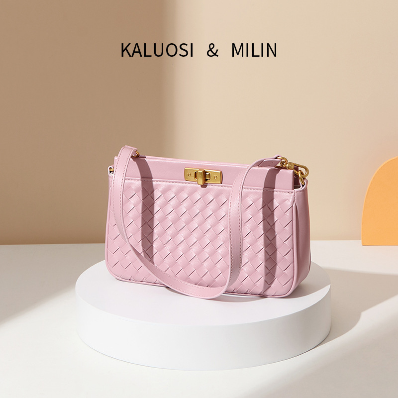 Small Square Bag Women's Fashion PU Leather Woven Bag Designer Crossbody Shoulder Bag