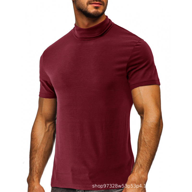 2023 Summer High Collar Underlay Mens Short Sleeve Mens T-Shirt Mens Underlay Top Mens T-Shirt