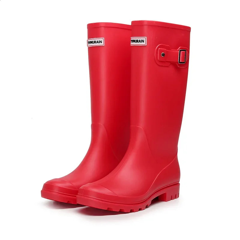 Fashion Non-slip Rain Boots Women Knee-High Water Boots Waterproof Long Tube Rubber Boots Womens High Tube Galoshes Rain Shoes 250410