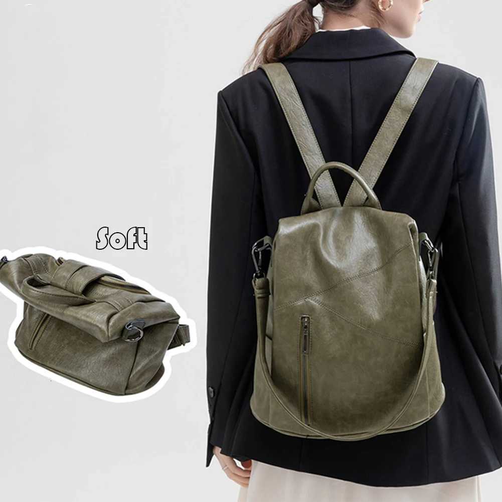 SYZM Women Genuine Leather Backpacks Anti-theft Backpack Fashion Multifunctional Backpack Waterproof Large Capacity SchoolbagW251113