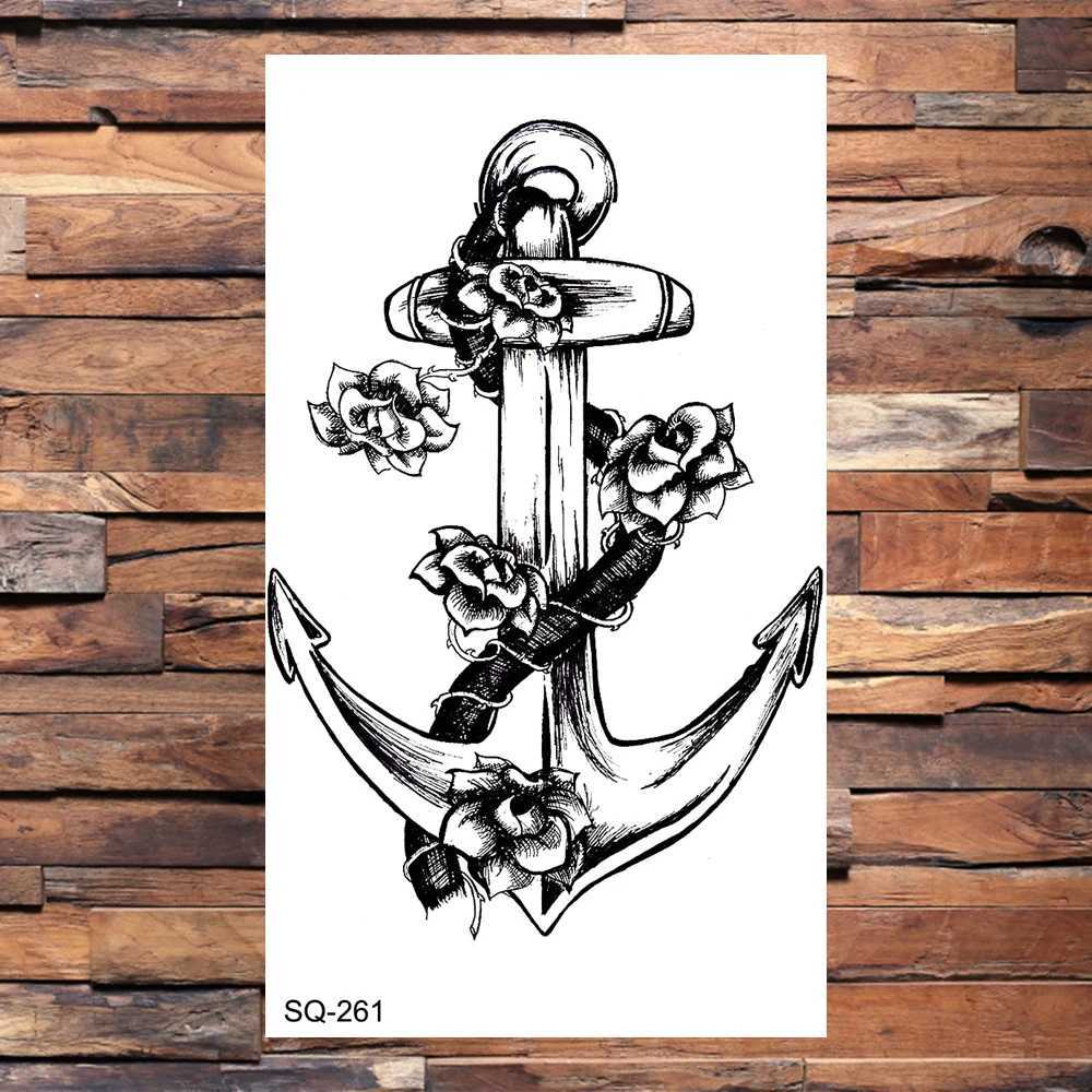 Anchor Compass Temporary Tattoos for Men Adults Realistic Infinity Flower Pirate Fake Tattoos Stickers Back Tattoos Hot SellingXJ25414