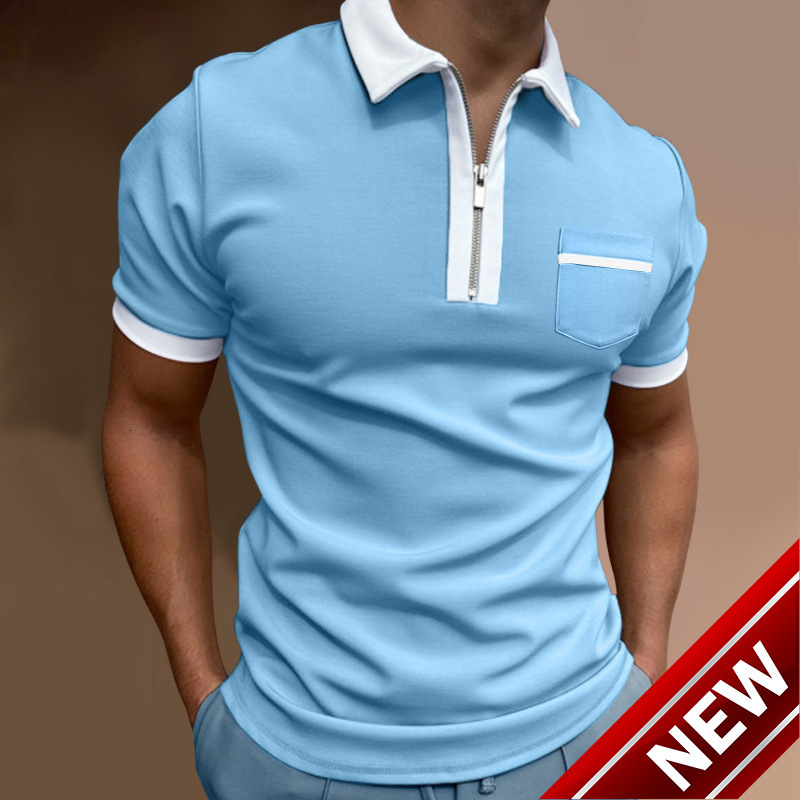 2025 Summer Mens T-shirt Mens Polo Half Zipper tshirts for mens