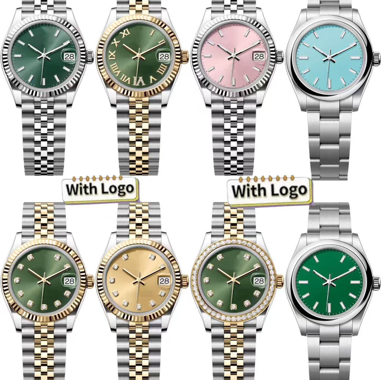 AAA automatic watch women 31mm designer womens watches luxury stainless steel waterproof date sapphire glass diamond bezel moissanite watch