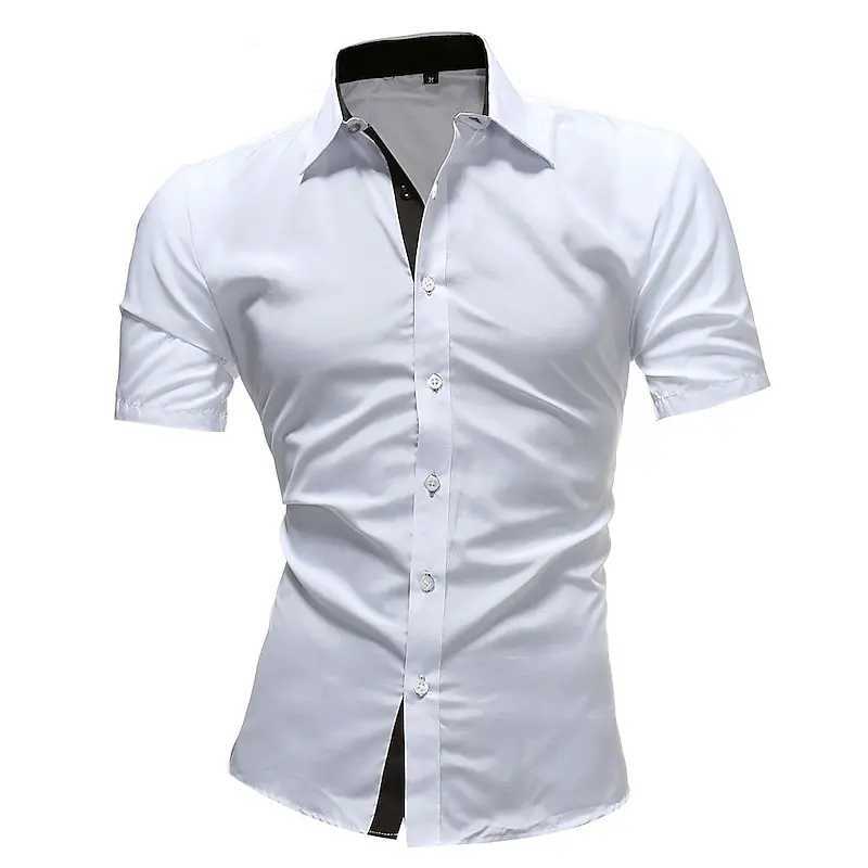 Mens casual business short sleeved Hawaiian mens T-shirt button fashion matching short sleeved XS-5XL European size W250414