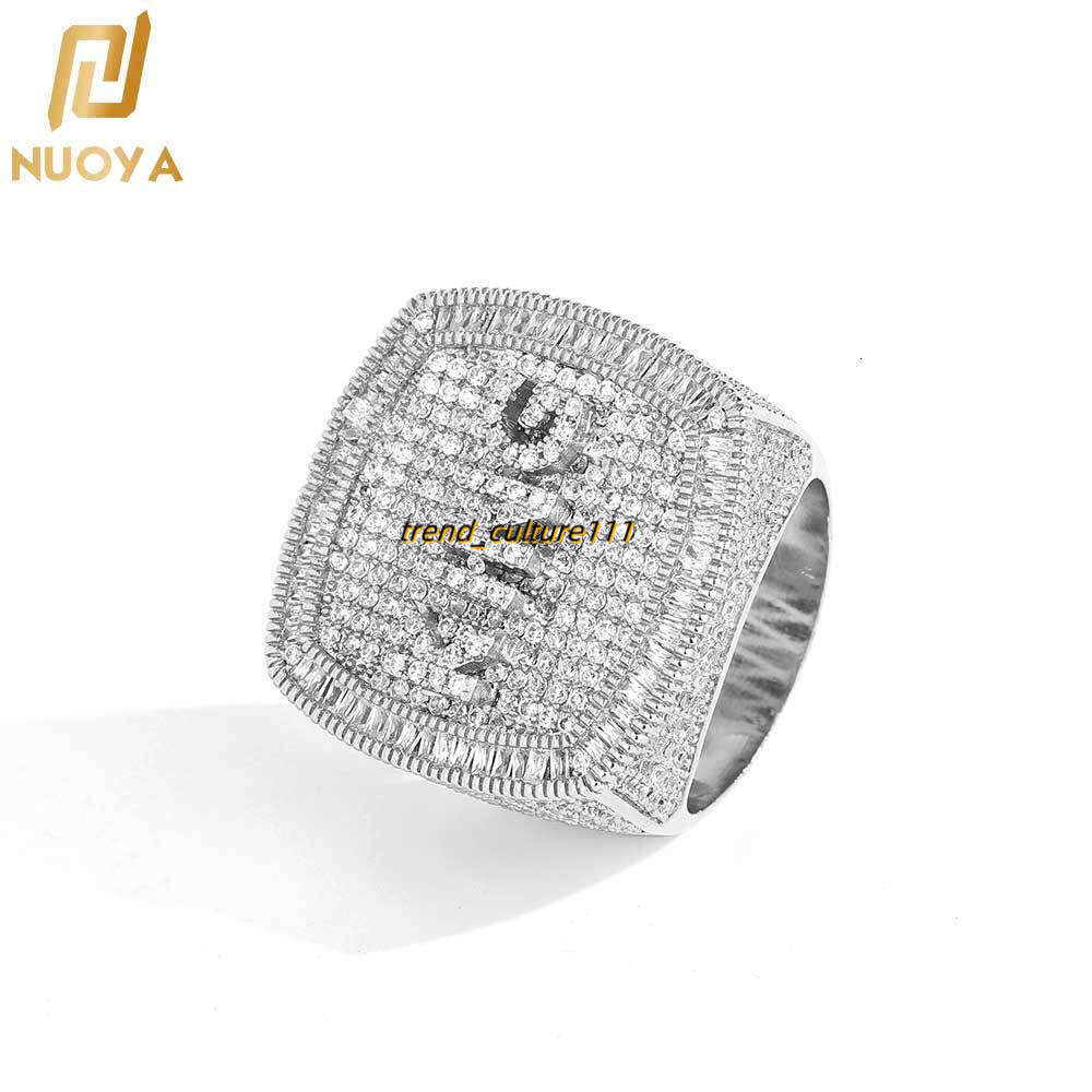 Hip hop Jewelry DIY Personalized Custom Letter Micro inlaid Moissanite Ring Men's and Women's Rings