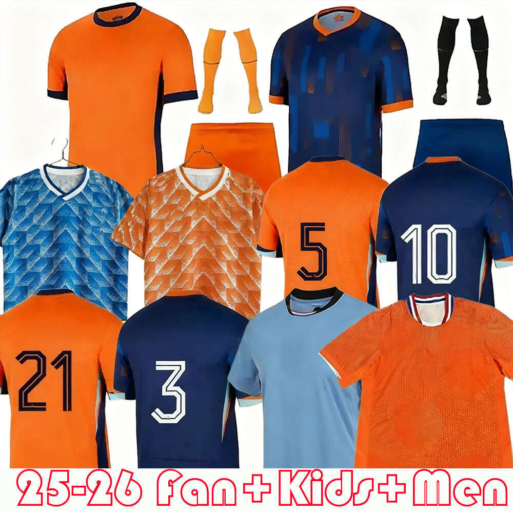 2025-2026 season home and away jersey short-sleeved Van Dijk and De Jong sports training football clothes customized for national team