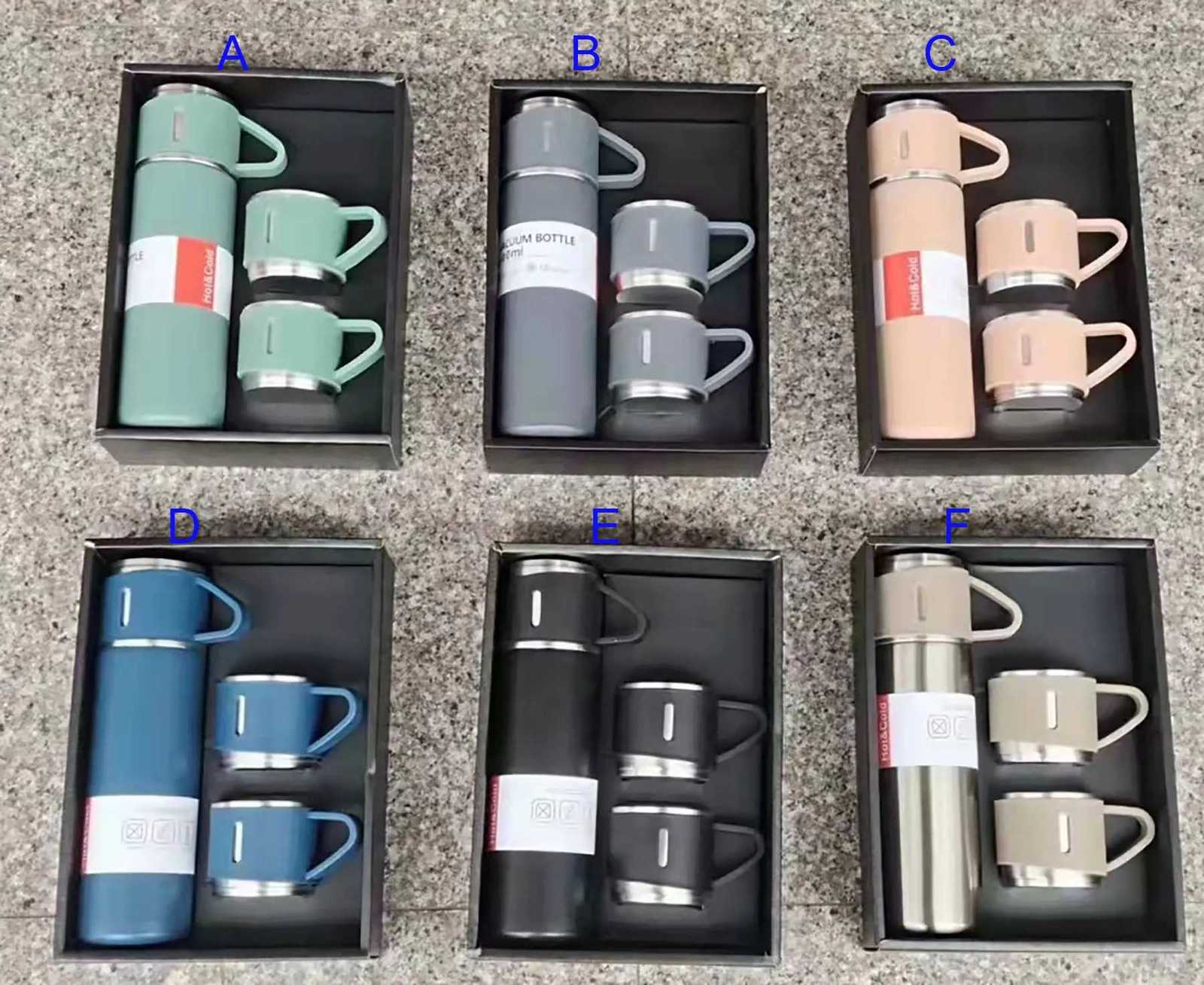 New Set of Wine Beer Coffee 500ml bottle 2 with handle mug thermos cup mens high-end stainless drink water for tea winter C251114