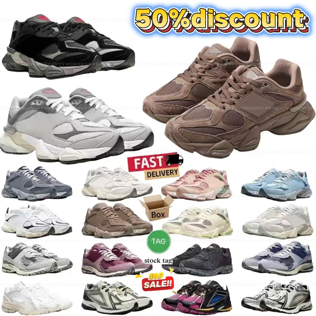 Designer Shoes 9060 Running Shoes For Men Women Daily Outfit Leather MeshTriple Black White Grey BluePink Red Green Light TrainersOutdoor Sneakers size 36-45