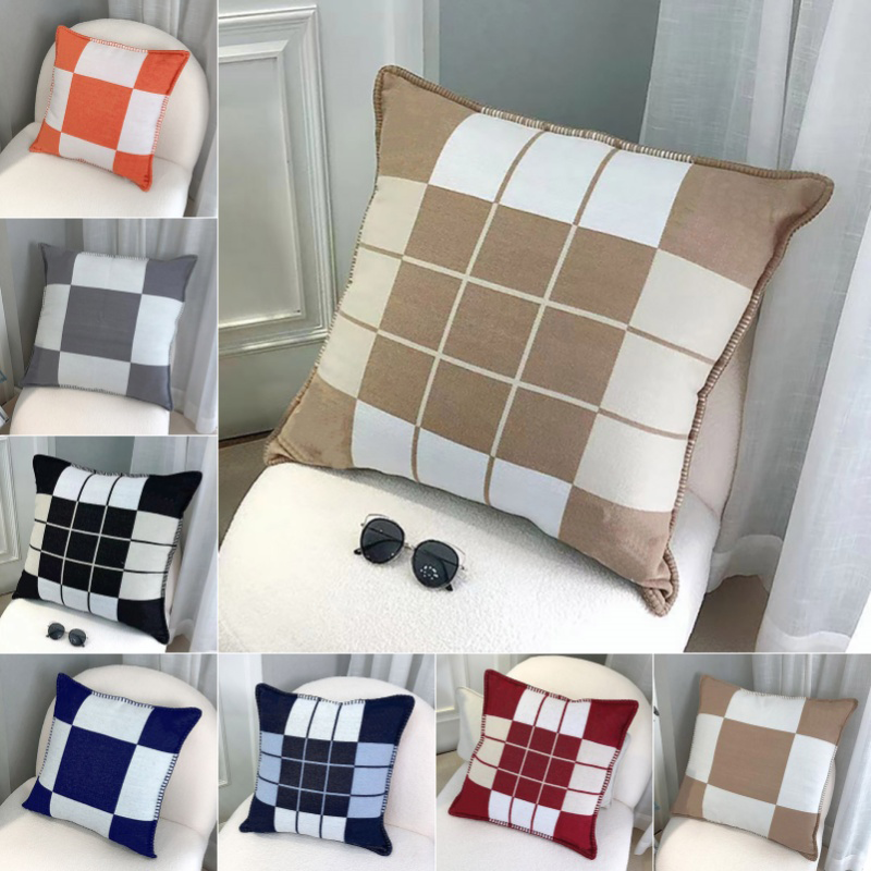 pillow Throw PillowCase Cashmere Designer Pillows Designer Cushion Cover Pillowcase With Core Jacquard 45x45cm 65x65cm Sofa Bed Wool Covers