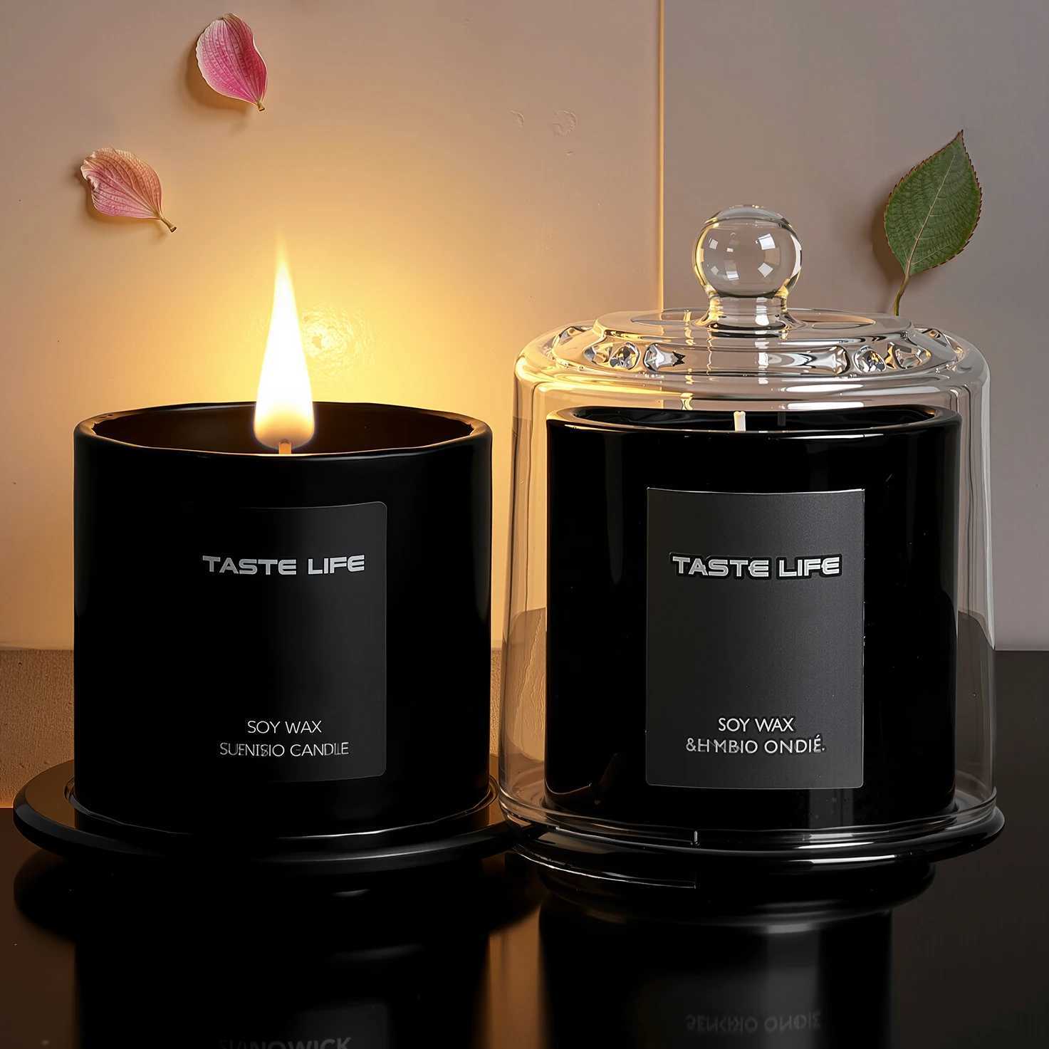 Premium Soy Wax Scented Candles with Cloche Smokeless Essential Oil Aratherapy for He Spa Gift-Ready Decorative H251114