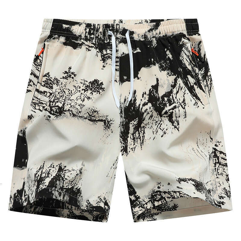 Mm Flower Shorts Summer Quick Drying Pattern Foreign American Five Quarter Men's Beach Casual Pants