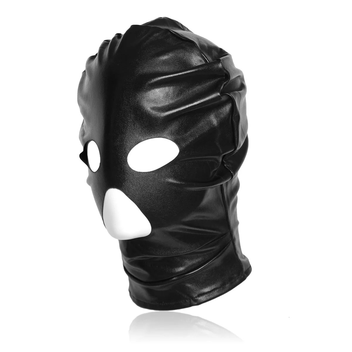 BDSM Fetish Full Mask Hood Fetish Open Mouth Eye Hood Mask Head Bondage Adult Games Sex Toys For Couple Lover Night Bedroom Play 250410