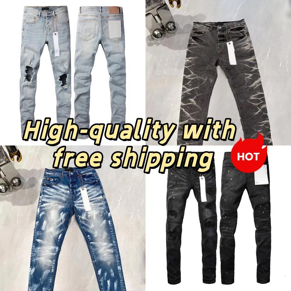 Mens Jeans Designer purples Skinny Jeans Pants Fashion distressed ripped biker black blue jean slim fit motorcyc stretch Denims For Man Black Pants a3