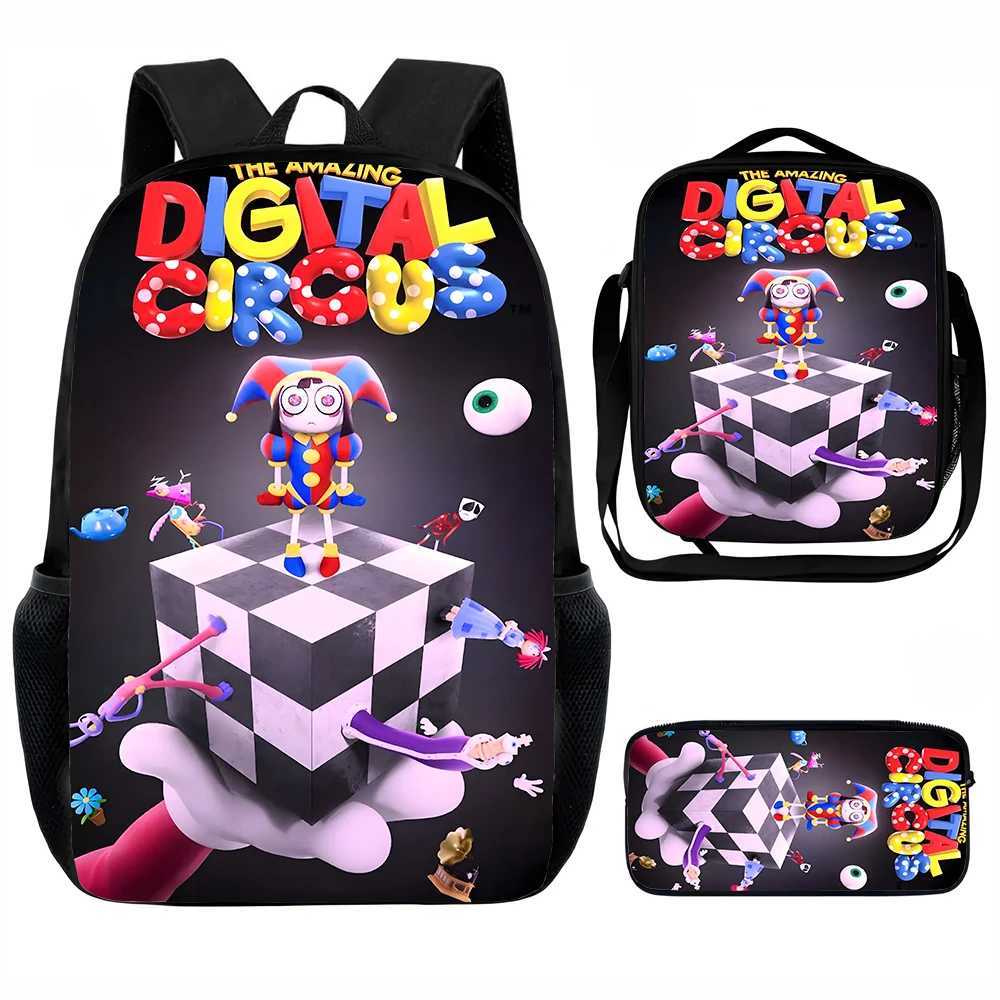 The Amazings Digitals Circus School Backpack with Lunch Bags Pencil Bags School Bags for Boys Girls Best GiftW251113