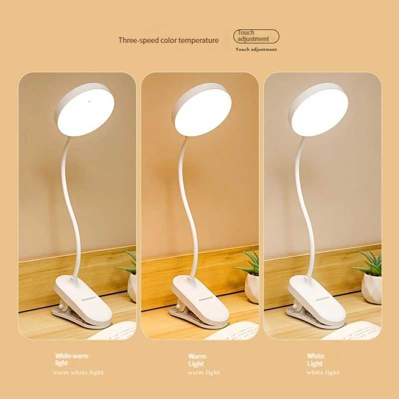 LED Plug-In Desk Lamp Adjustable Brightness Clip-On Standable Reading Study Bedroom Night Light with Flexible Gooseneck M251114