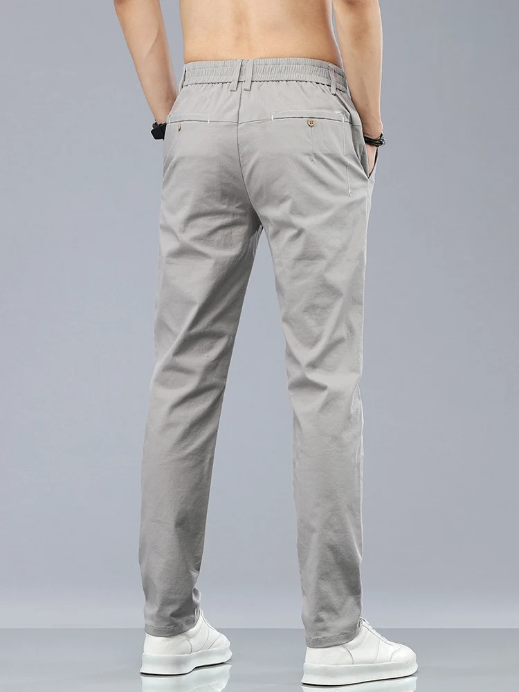 clothing mens casual pants 98 cotton thin business straight slim classic elastic spring summer 250414Z