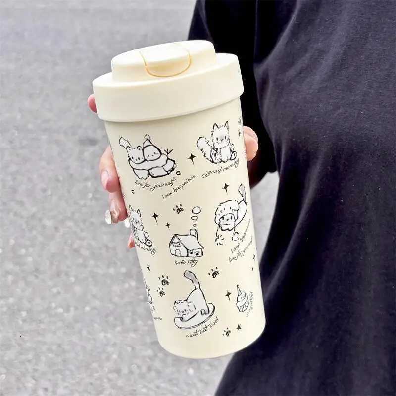Original Snowman Cat Stainless Steel Vacuum Insulated Water Cup With Straw Lid Cute Thermos Bottles for Christmas Car Coffee Cup C251114