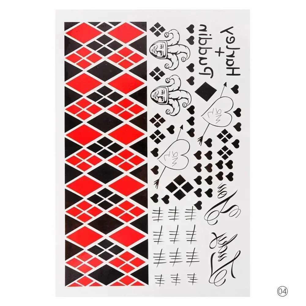 4 styles of waterproof temporary tattoo stickers skeleton clown patterns tattoos water transfer body art fake tattoosXJ25414