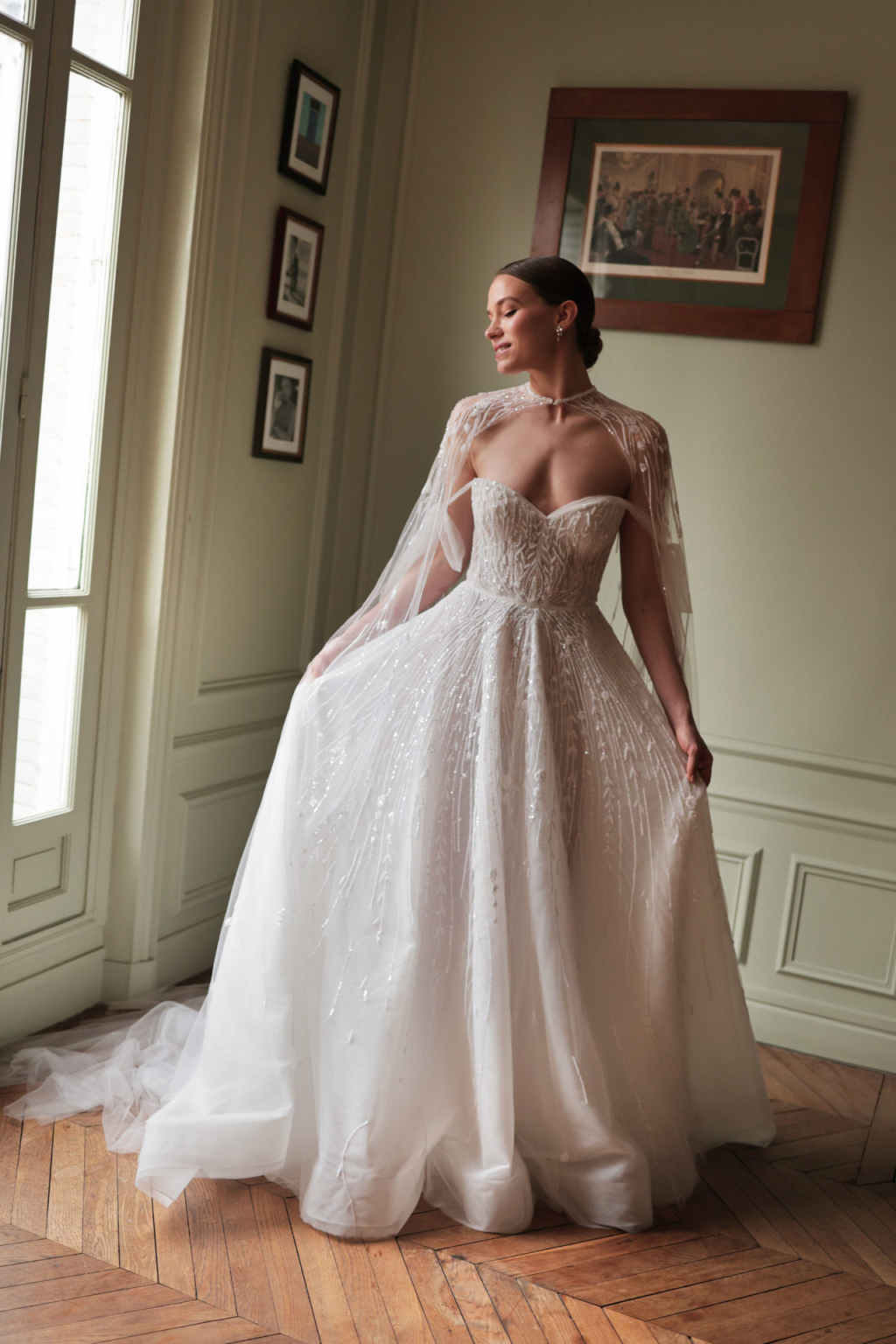 Classic A-Line Bridal Wedding Dresses Lace With Pearls Sequins Appliques Floor-Length Plus Size For Special Occasion Vestido de novia