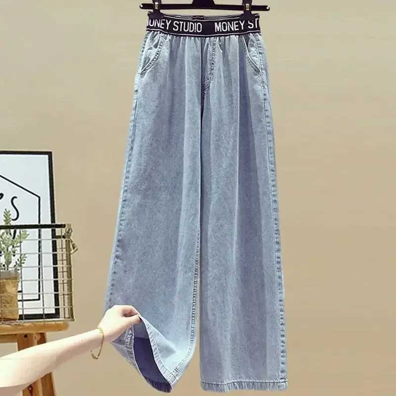 2025 Summer New Korean Ele Splicing Short Sved Shirt+Jeans Two Piece Set Womens Chic Lace Top Denim Pants Matching SetXJ250414