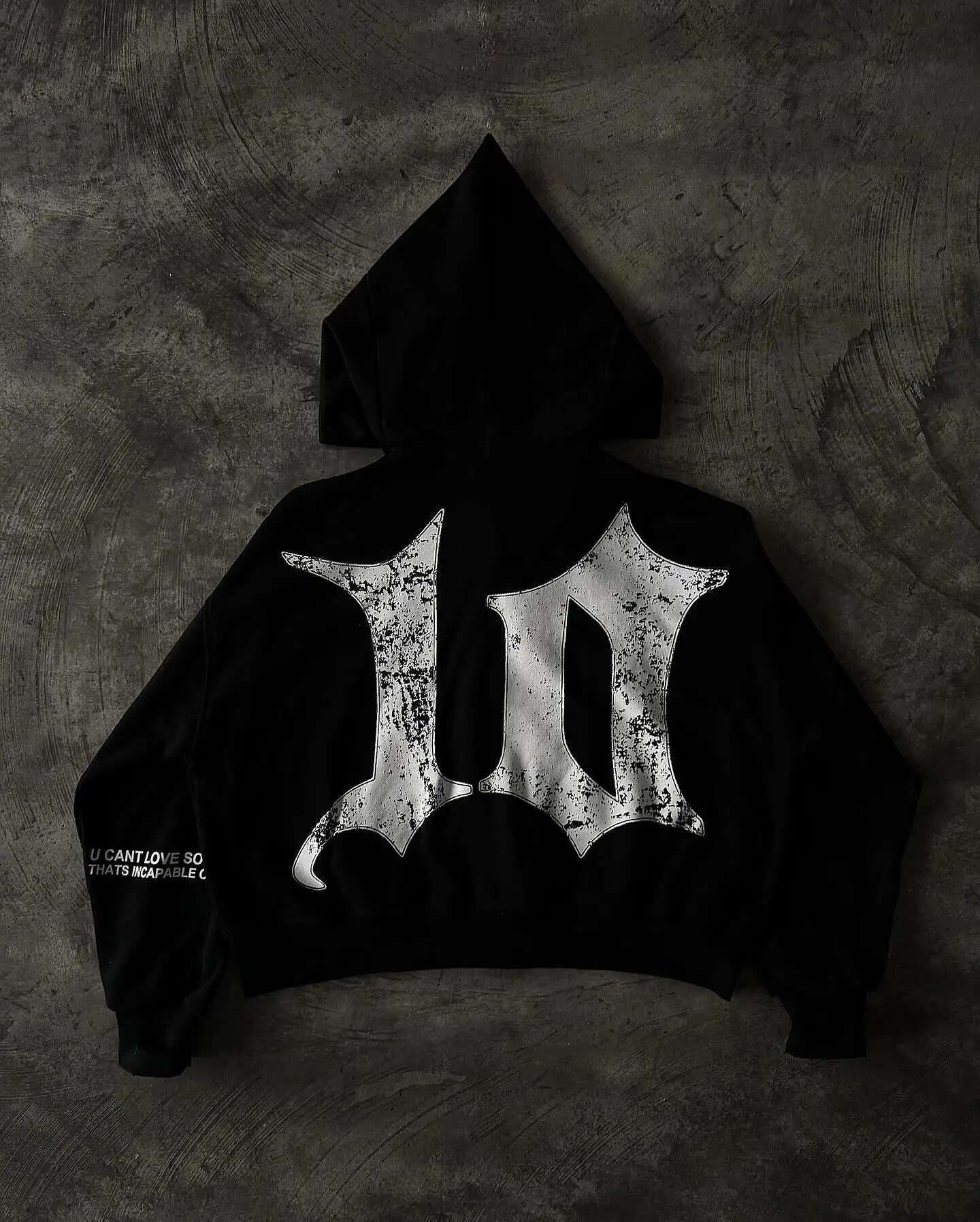 Streetwear Zip Up Men Women Y2K Clothing Haruku Gothic Patchwork Embroidered Oversized Hoodies Retro Black Sweatshirts