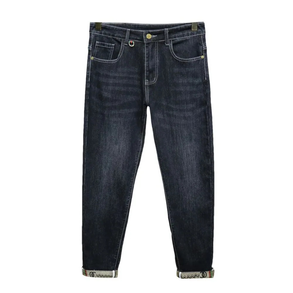 Ripped Regular Slim Fit Straight Jean Comfort Casual Autumn Fashion Denim Pant Classic Skinny Vintage Unisex Men Stretch Trouser 251106