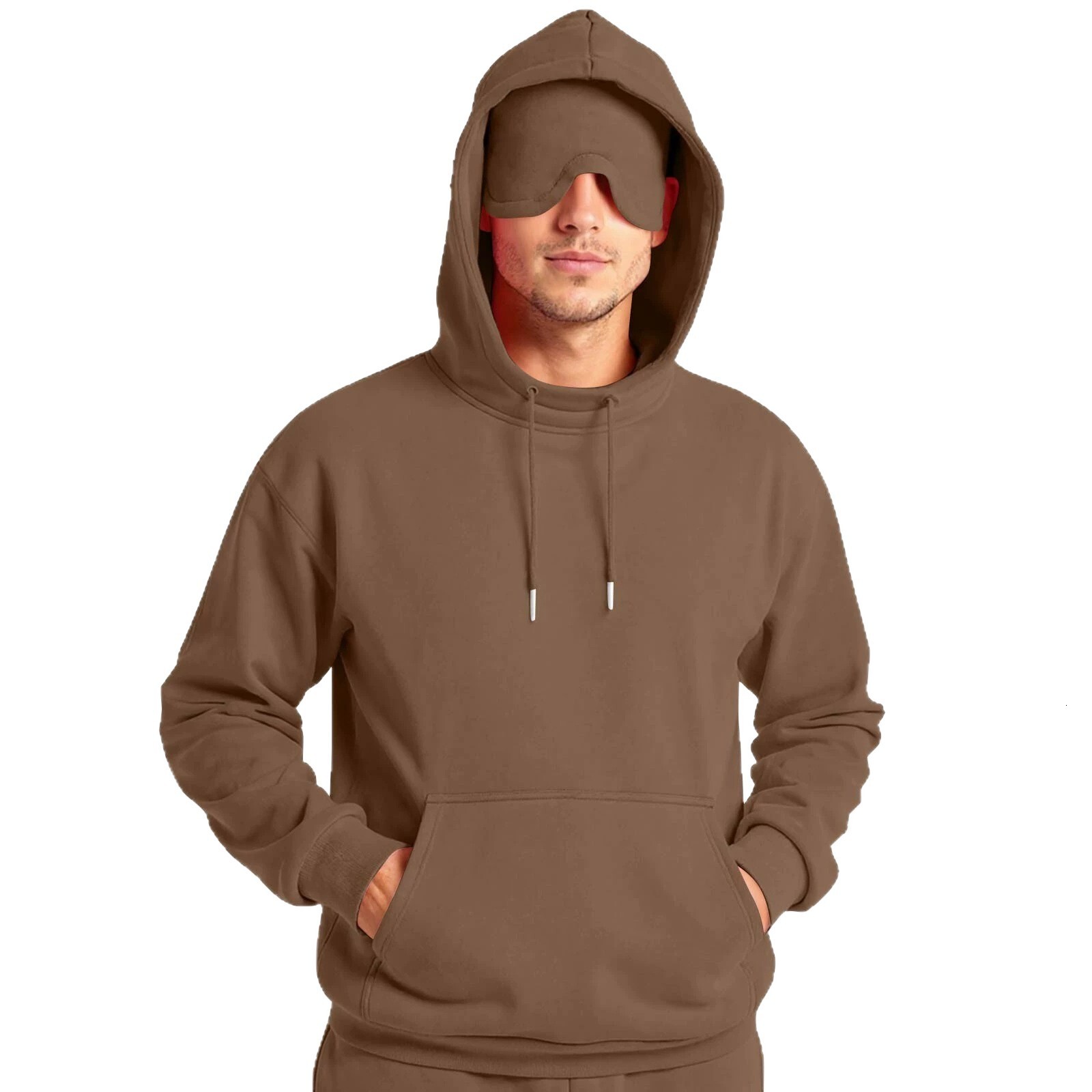 designer Fashion New Solid Color Men's Winter Casual Sweatshirt with Eye Mask Hoodie