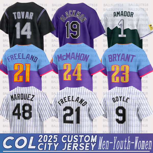 Brenton Doyle Ryan McMahon Ezequiel Tovar rockies jersey Zac Veen Kris Bryant German Marquez Charlie Blackmon rockies city connect Baseball Jerseys