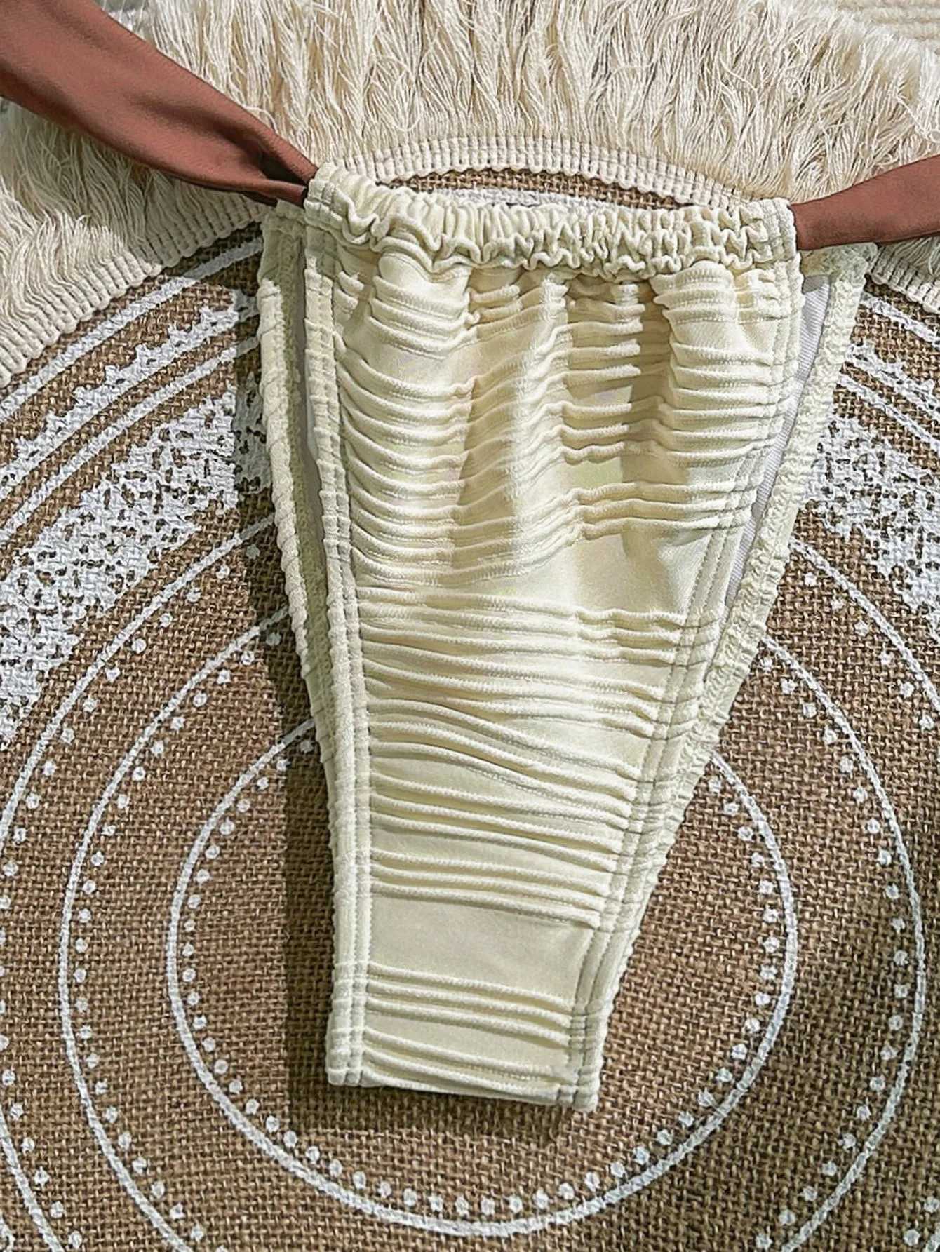 New Special Fabric Tube Top Simple Split Bikini Beach Spa Swimsuit for WomenW251113