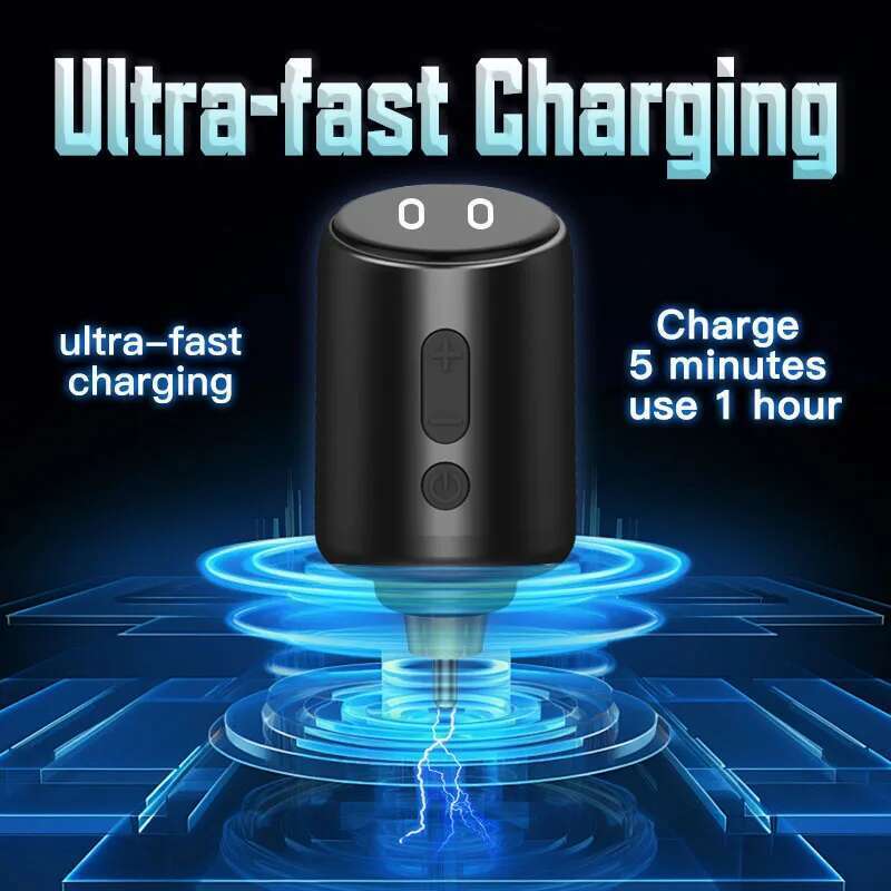 POPEIRONS Fast Charging Battery Multifunctional Color Screen Wireless Tattoo RCA Power Supply