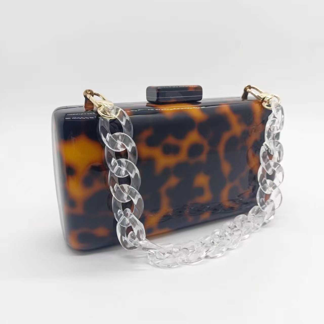New Acrylic Marble Pattern Evening Bag Handheld Bag Chain Strap Cross Body Bag