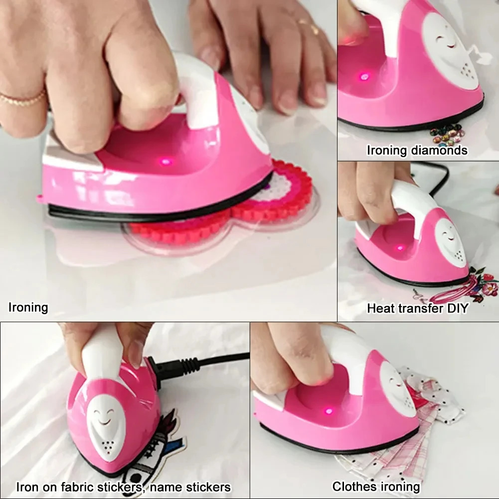 DIY Handheld Mini Iron Portable Electric Mini Heat Press Machine Versatile Rapid Heating-Up for Drilling Name Cloth Stickers 251110