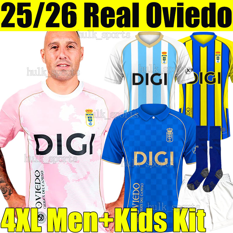 4XL 25/26 Real Oviedo RONDON Soccer Jerseys Pink October REINA ILIC DENDONCKER HASSAN CHAIRA BREKALO VINAS FORES EJARIA CAZORLA RAHIM men kids kits Football Shirts