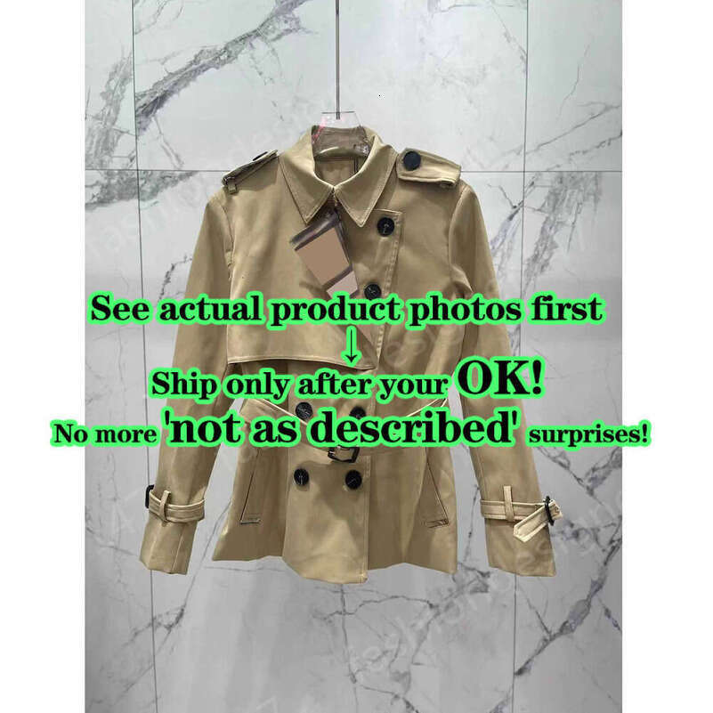 Womens Designer Luxury Beige Irregular Trench Coat Belted Waist Brand Logo Plaid Detail Lapel Double-breasted Windbreaker Elegant Chic Fashion Ca