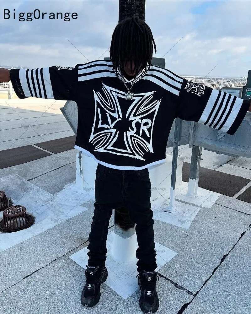 2025 New American Casual Loose Fashionable Versatile Top Men Street Hip-hop Haruku Y2K Retro Women Clothing