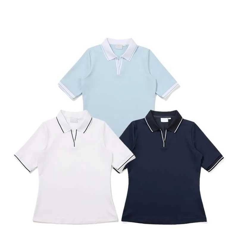2025 Spring/Summer Korean Golf Womens Clothing Ultra Thin Short Sleeve T-shirt Polo Shirt High Elasticity Sports and Leisure W250414