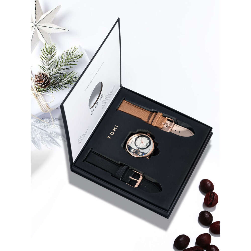 Simple Non-Mechanical Fashion Gift Box Business Manufacturer One-Piece Dropshipping Trendy Leather Strap Men's Watch